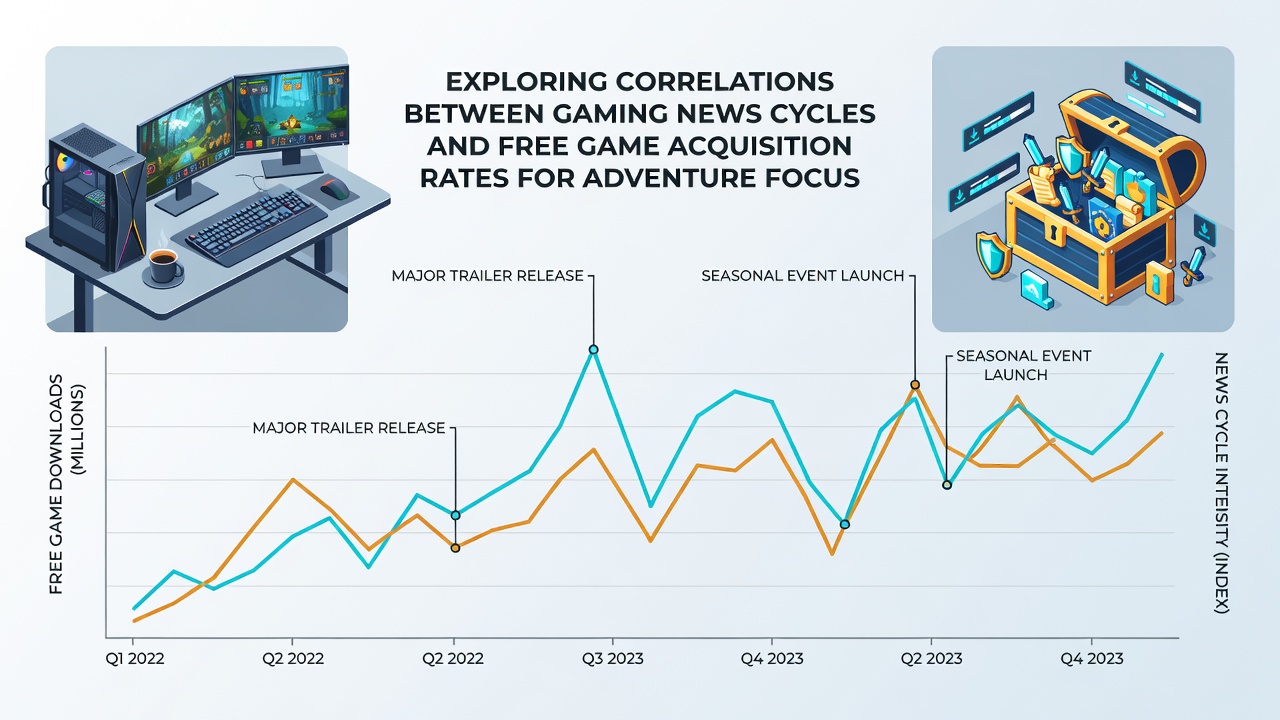 Graph illustrating acquisition rate increases during specific news events for adventure games