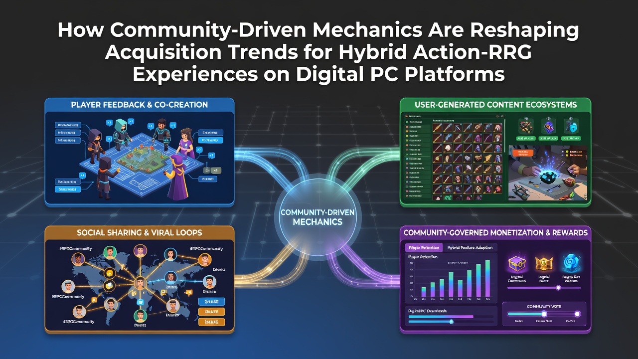 Players collaborating in a hybrid action-RPG environment on PC platforms
