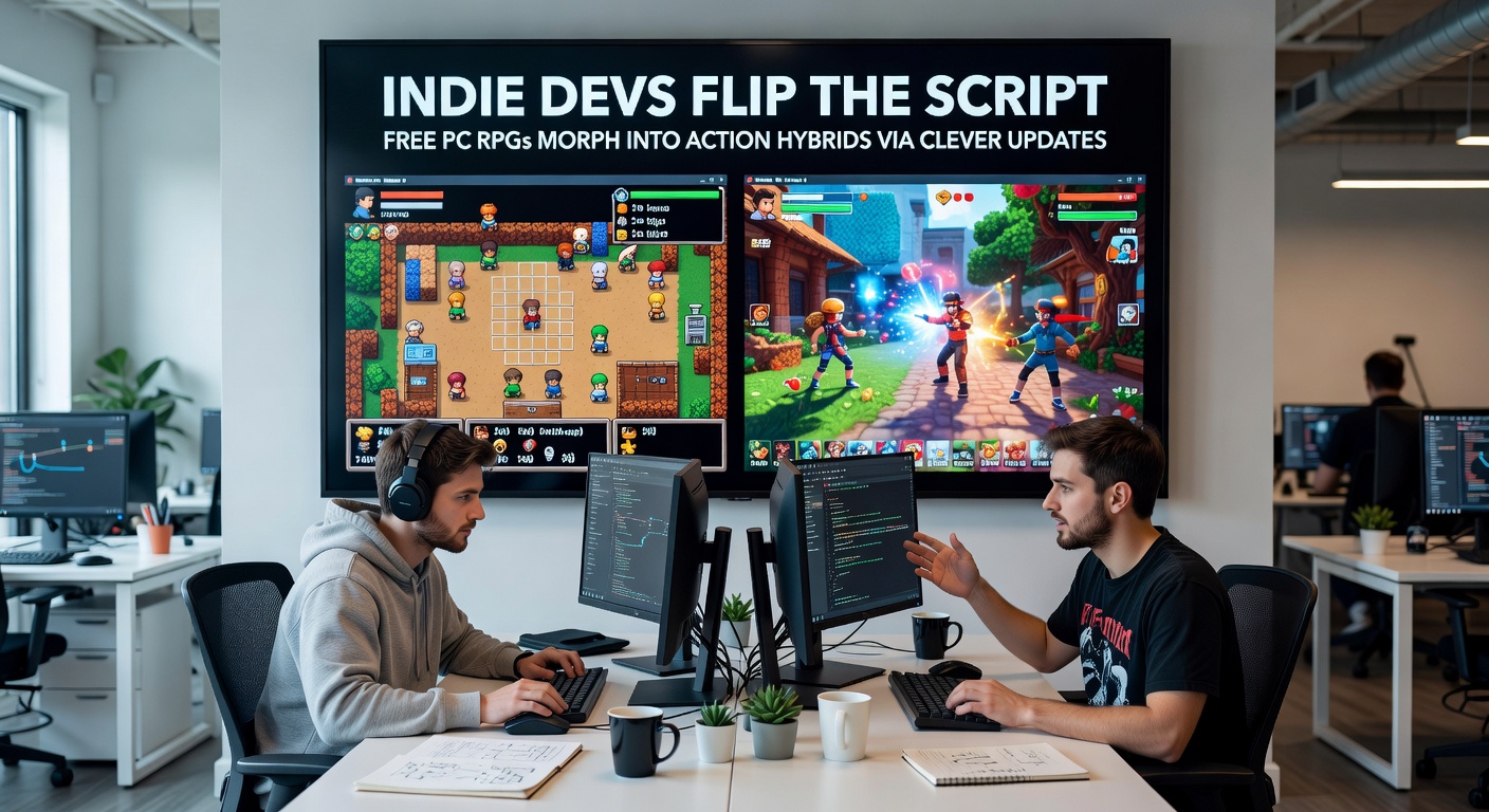 Indie developer dashboard showing patch deployment stats, with graphs of skyrocketing downloads for action-RPG hybrids in April 2026