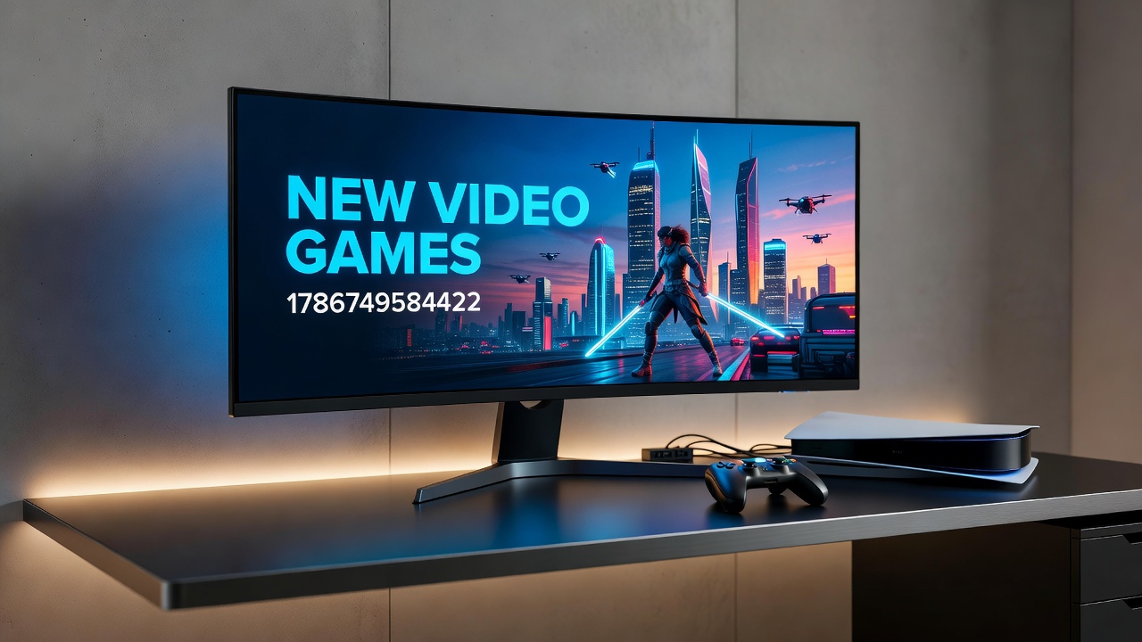 Gamers playing new video games together in a modern living room