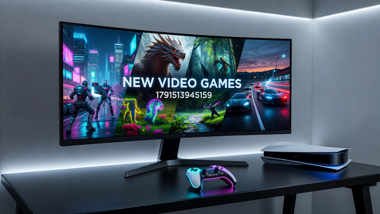 Gamers testing new video game titles at a convention booth with controllers in hand