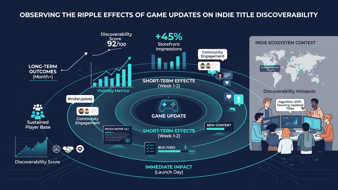 Analytics dashboard displaying indie game download trends following a major content update